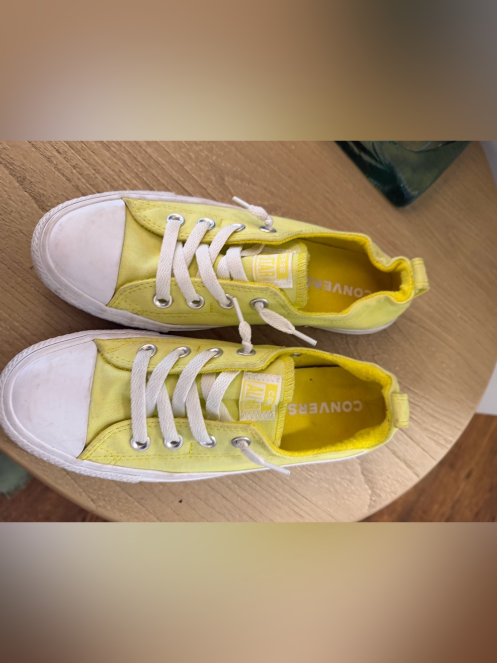 Converse woman’s Yellow Low-Top Canvas Sneakers 8